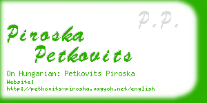 piroska petkovits business card